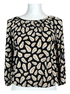 AK ANN KLEIN Blouse, 3/4 Length Sleeves w/Elastic, Elastic At Waist, Size XSP.